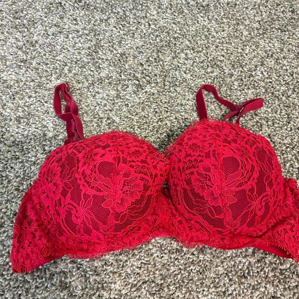 Victoria-s-secret Women's Red and Burgundy Bra